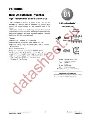 74HCU04DR2G datasheet  